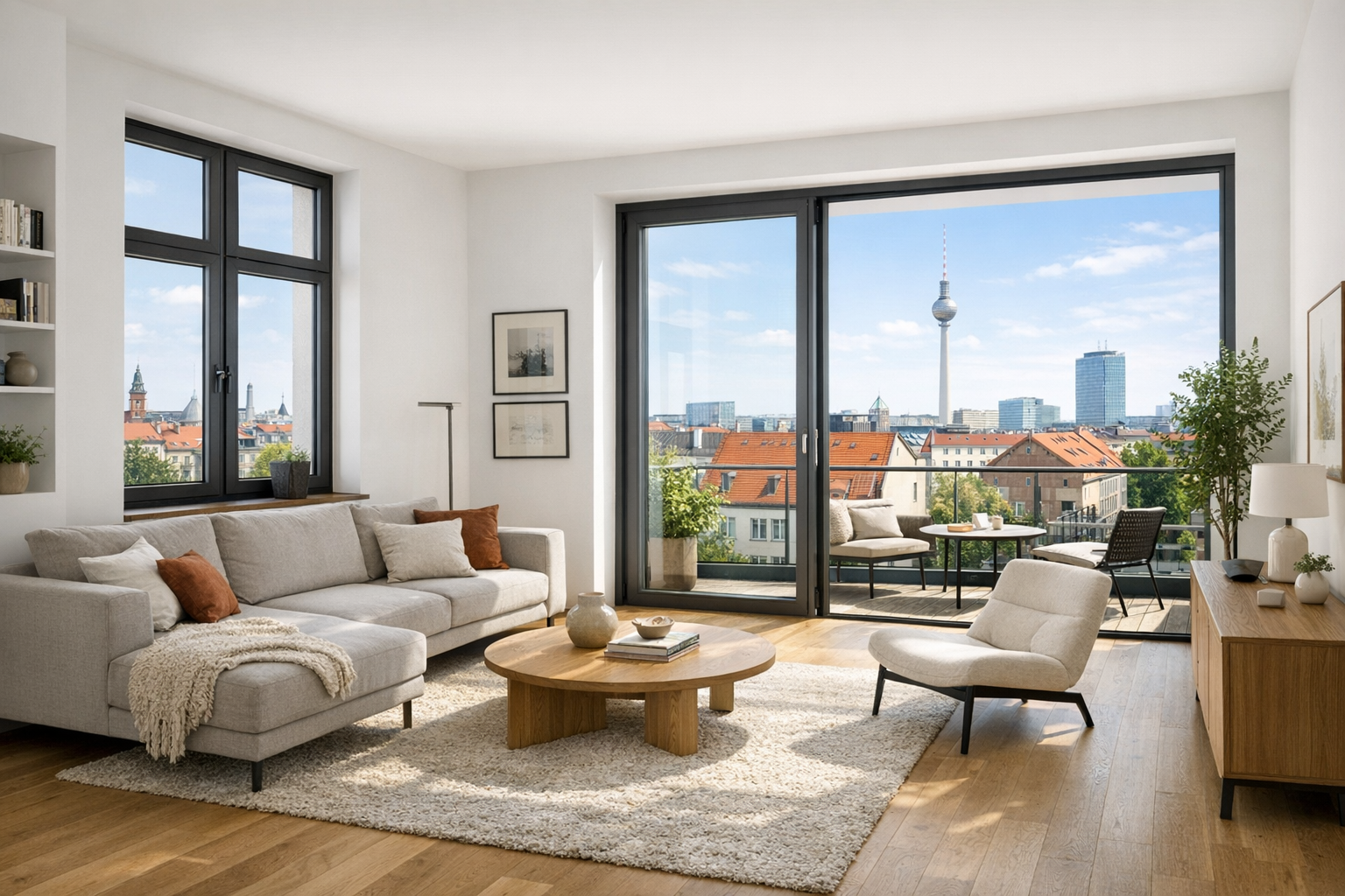 Modernes Einfamilienhaus mit Balkon, Garage und gepflegtem Garten in Berlin oder Brandenburg