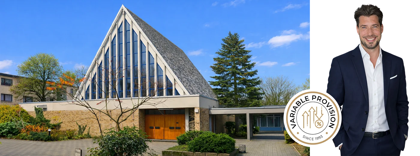 Kirche in Berlin-Rudow als markantes Ortsmotiv im Berliner Süden